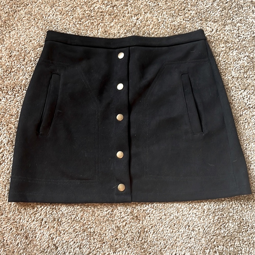 Velvet thigh high skirt